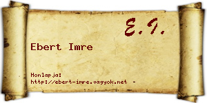 Ebert Imre névjegykártya